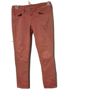 American Eagle Womens Faded Red 5 Pocket Skinny Stretch Denim Jeans Sz 8